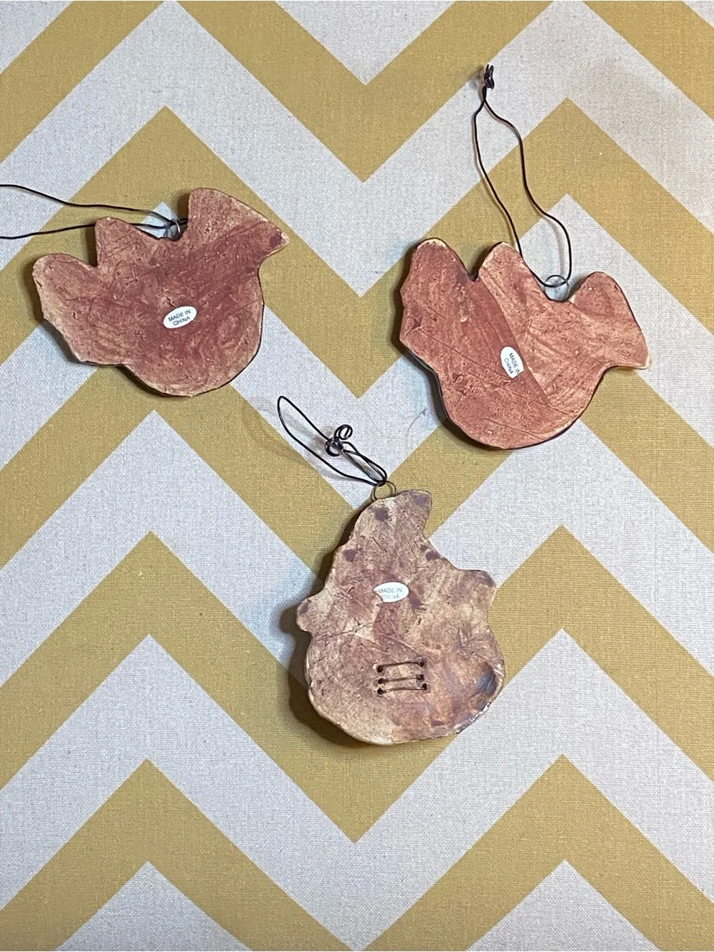 3 vintage inspired handmade clay Halloween ornaments (C-14)